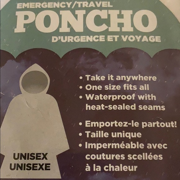 Poncho emergency travel one size waterproof - Picture 4 of 5